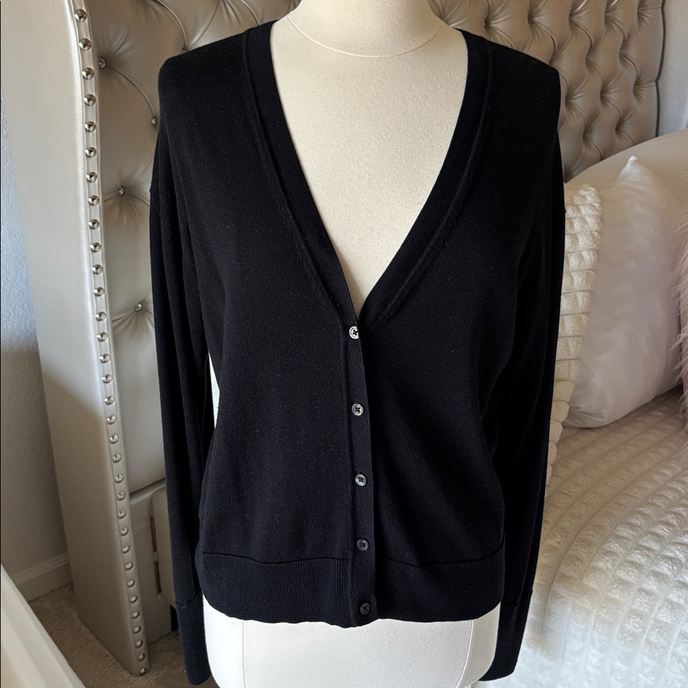 Athleta Classic Black Knit Cardigan NWOT